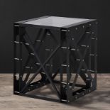 Spectrum Square Side Table 50cm Smoke Glass & Matt Black 50 x 50 x 60cm RRP £1200