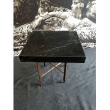 Hioned Black Marble and Bronze lamp table 39 x 36 x 40cm