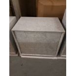 White Marble 3 Drawer Chest 66 x 51 x 66