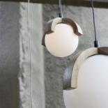 Bleu Nature L254 Moonbud Pendant Lighting 30cm Opaline & Pu Nibbed Oak (UK) 30x30x31cm RRP £ 759