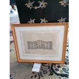 Framed Architectural Engraving 53.5 x 43.5cm