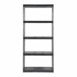 Versailles Single Bookcase Marble Black Honed & Iron 90 X 40 X 200cm