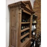 Bookcase Salvage Arched pediment top with two door cupbord under and three shelves 115 x 46 x 240cm