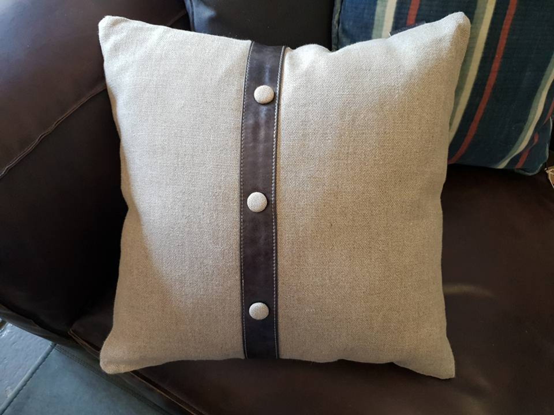 Esquire Linen Cushion with Buttons 50 x 50cm