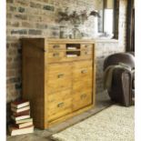 Montana Office Chest Oak 112 x 35 x 100cm Fitted with a fold out desk, 4 small drawers, 2 Suspension
