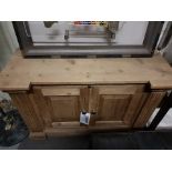 Pediment BaseSideboard Genuine English Reclaimed Timber Salvage two doors and slide out tray 115 x