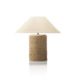 Rope Coil Table Lamp - Rope 30 x 30 x 66cm supplied with Black Coolie Shade