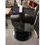 Black Glass 3 tier TV stand