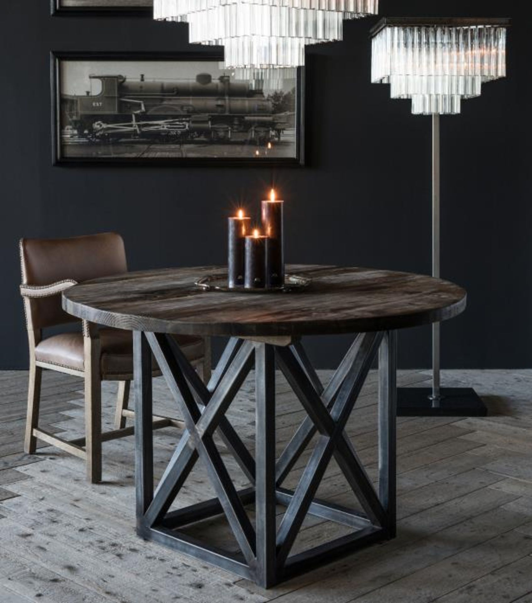 Axel Round Dining Table Marble and Iron Base 100cm diameter x 76cm tall This round version of our - Image 2 of 2