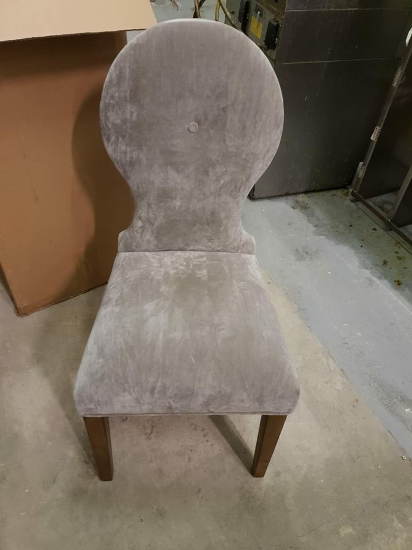 Mimosa Dining Chair Vintage Moleskin Fog and Oak Inspired By The Art Nouveau Period