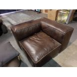 Tribeca 1 Seater Corner Sofa Old Saddle Nut Leather Oversized proportions maintain a sumptuous