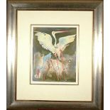 White Flamingo's Saloman  Limited Edition 260/295  - Mounted and Framed 55x62cm Edwin Salomon was