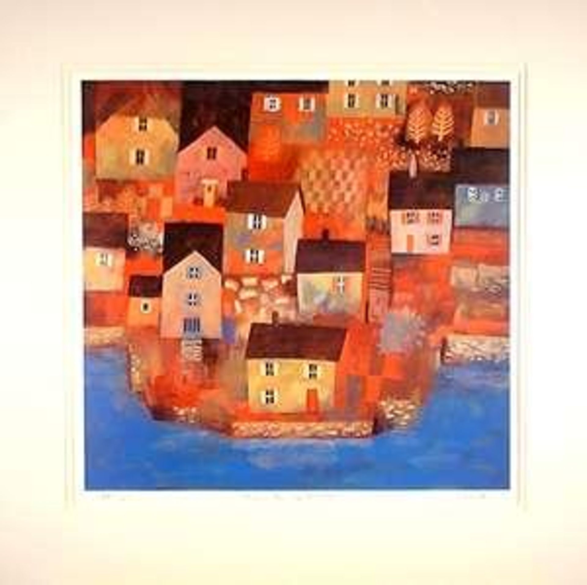 Town On The River Frank Taylor  Signed Limited Edition 138/650  - Mounted 54x54cm Frank Taylor's