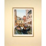 Venice Canal Jeremy Sanders  Limited Edition No 49/250  - Mounted 31x40cm Born in south wales in