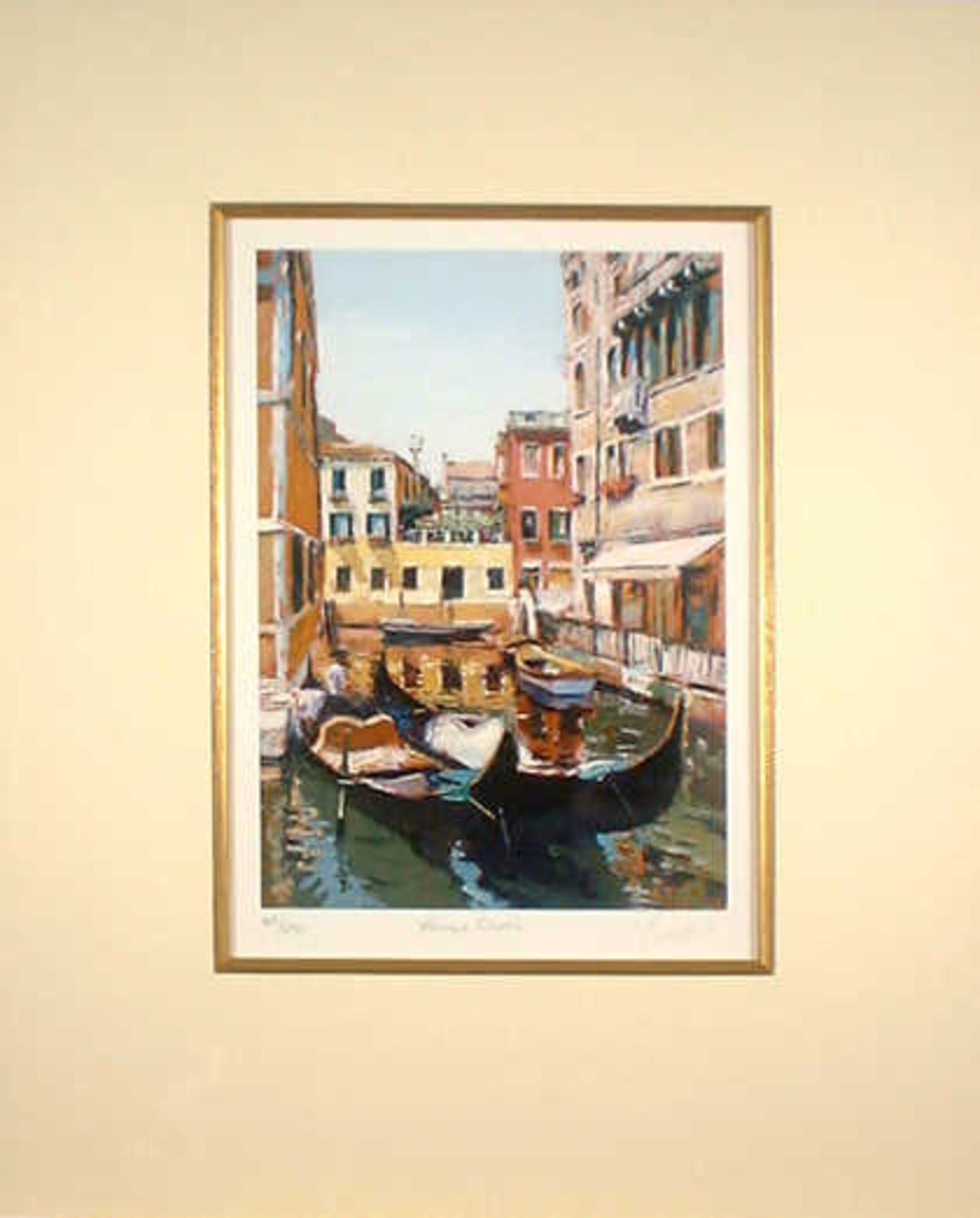 Venice Canal Jeremy Sanders  Limited Edition No 49/250  - Mounted 31x40cm Born in south wales in