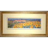 Sunflowers John Holt  Limited Edition 261/300  - Mounted and Framed 94x50cm Often being confused