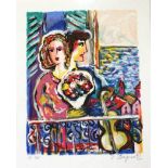 Couple On Balcony Zamy Steynovitz  Artist Proof, 7/65  - Mounted 25x30cm Zamy Steynovitz was born in