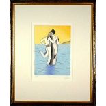 Pareja En El Mar Juan La Ra Hierro  Limited Edition 8/75  Translated as "Couple in the Sea" -