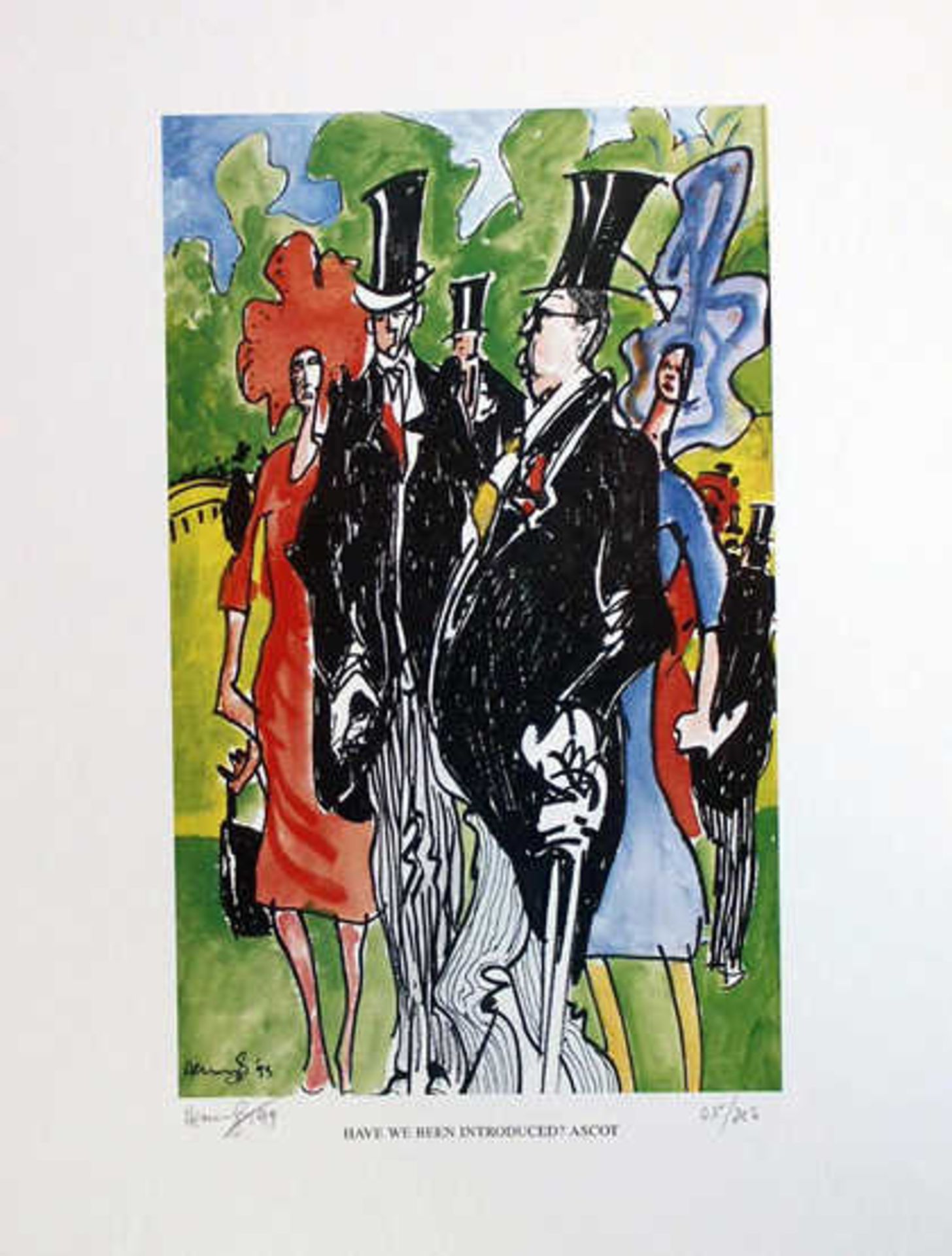 Have We Been Introduced? Ascot David Hemmings  Limited Edition 45/250  - Mounted 35x46cm David