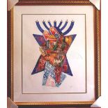 Six Symbols Amram Ebgi  Artists Proof 50/50  - Mounted and Framed 78x83cm Amram Ebgi is an