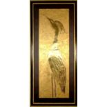 Cranes I Ann Dergara  Embossed Metal  - Mounted and Framed 47x98cm The enthusiasm with which Ann