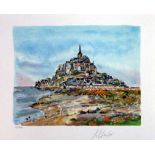 Le Monte St Michelle Pierre Eugene Cambier  Limited Edition 72/450  - Mounted 31x26cm PIERRE