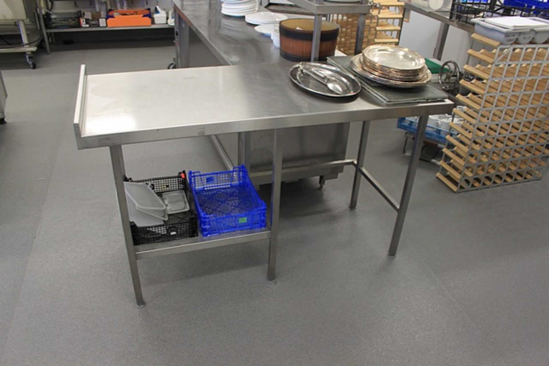 Stainless steel preparation table with upstand and shelf 1500 x 650mm Location in College 4th Floor