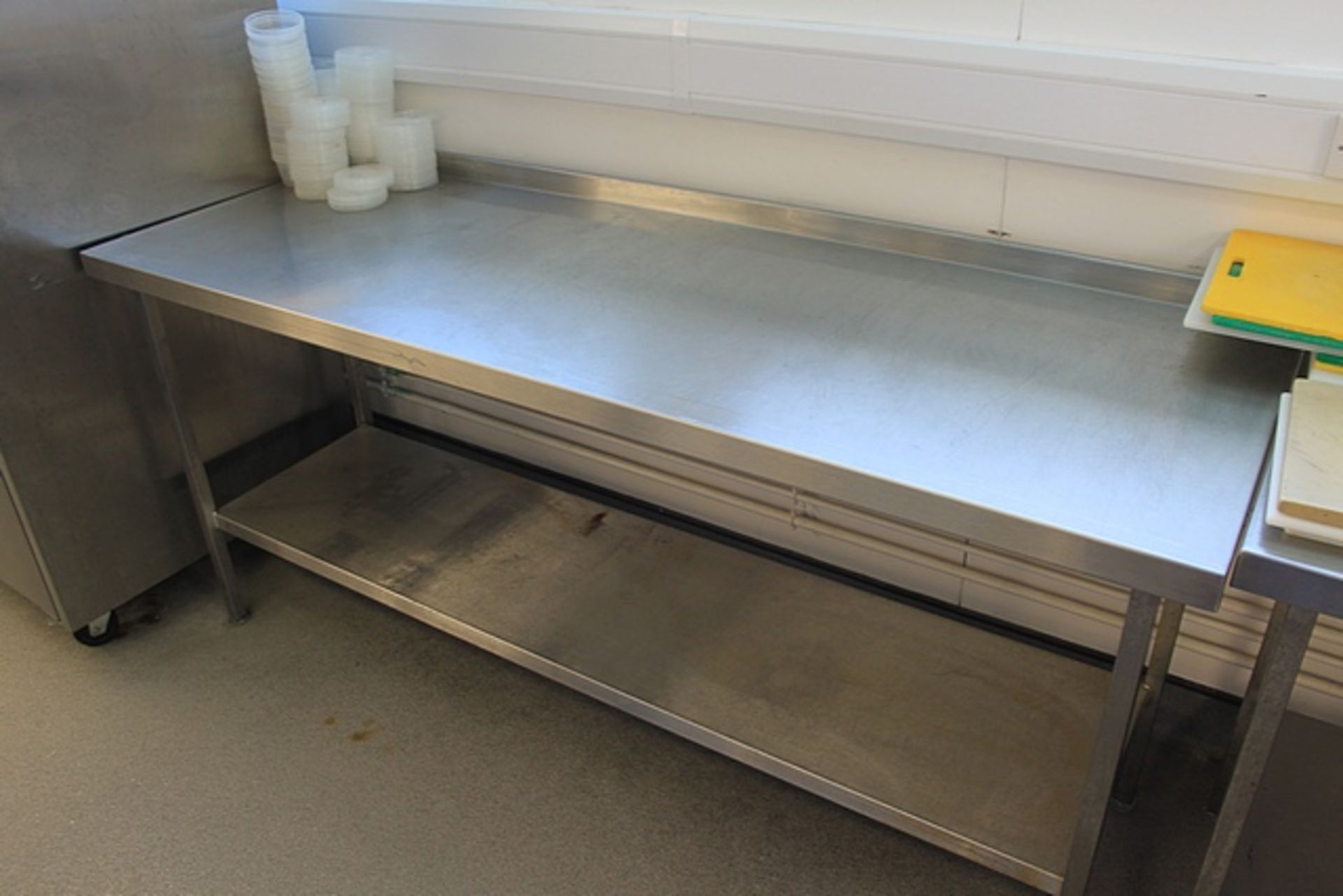 Stainless steel preparation table with upstand and shelf 2000 x 700mm Location in College 4th Floor