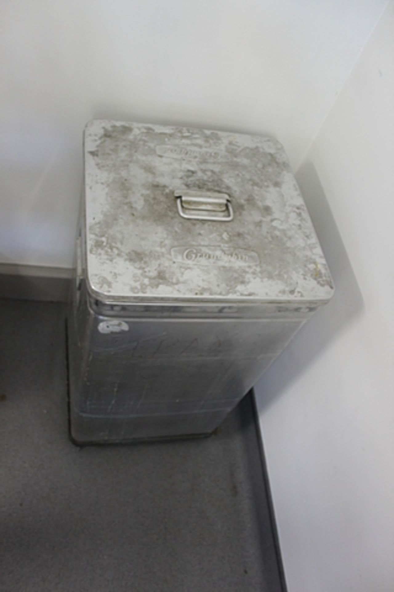 Grundy aluminium ingredient bin 420 x 420 x 750mmLocation in College 4th Floor