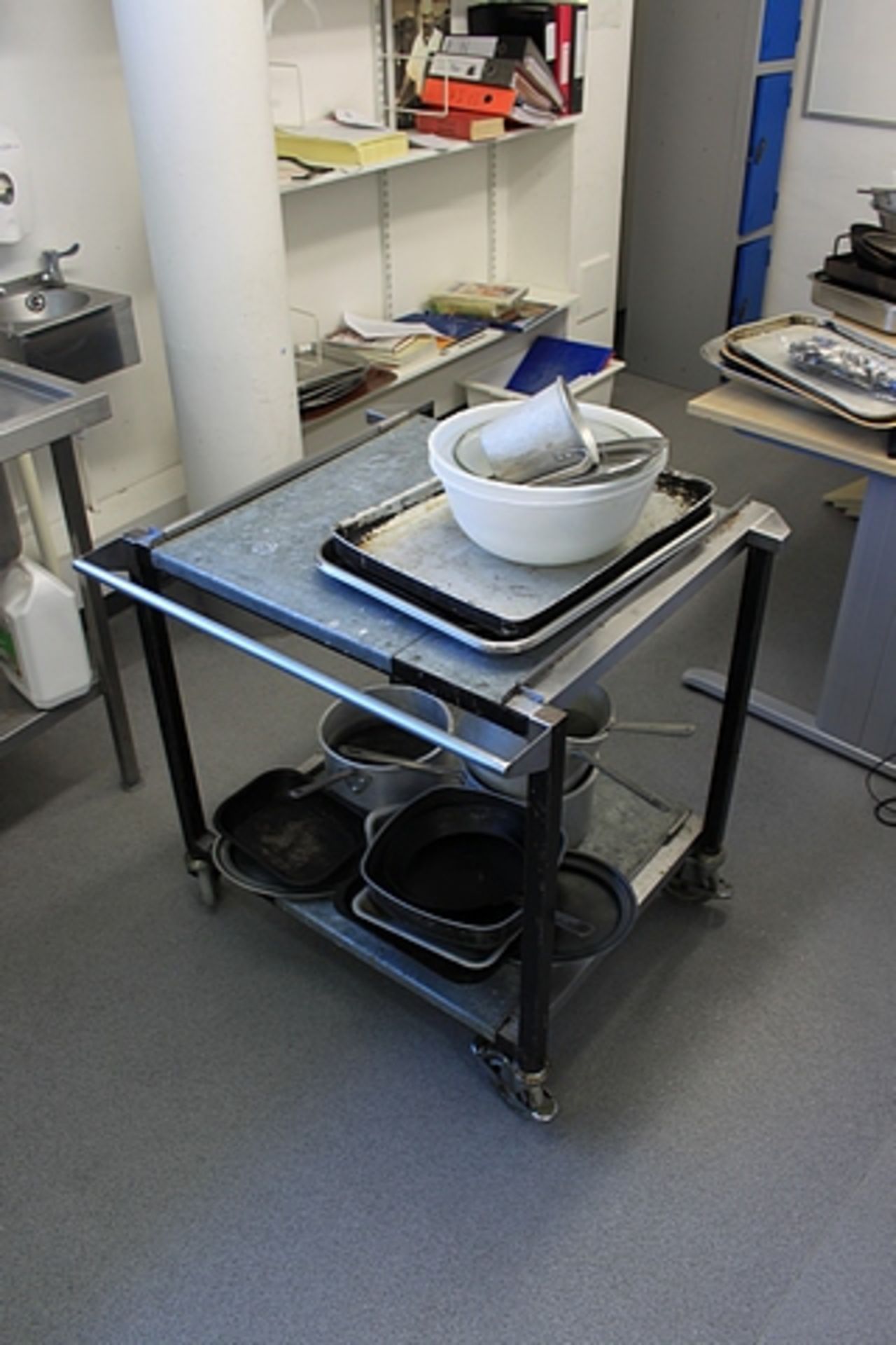 Stainless steel kitchen trolley 780 x 760 x 810mm Location in College 4th Floor