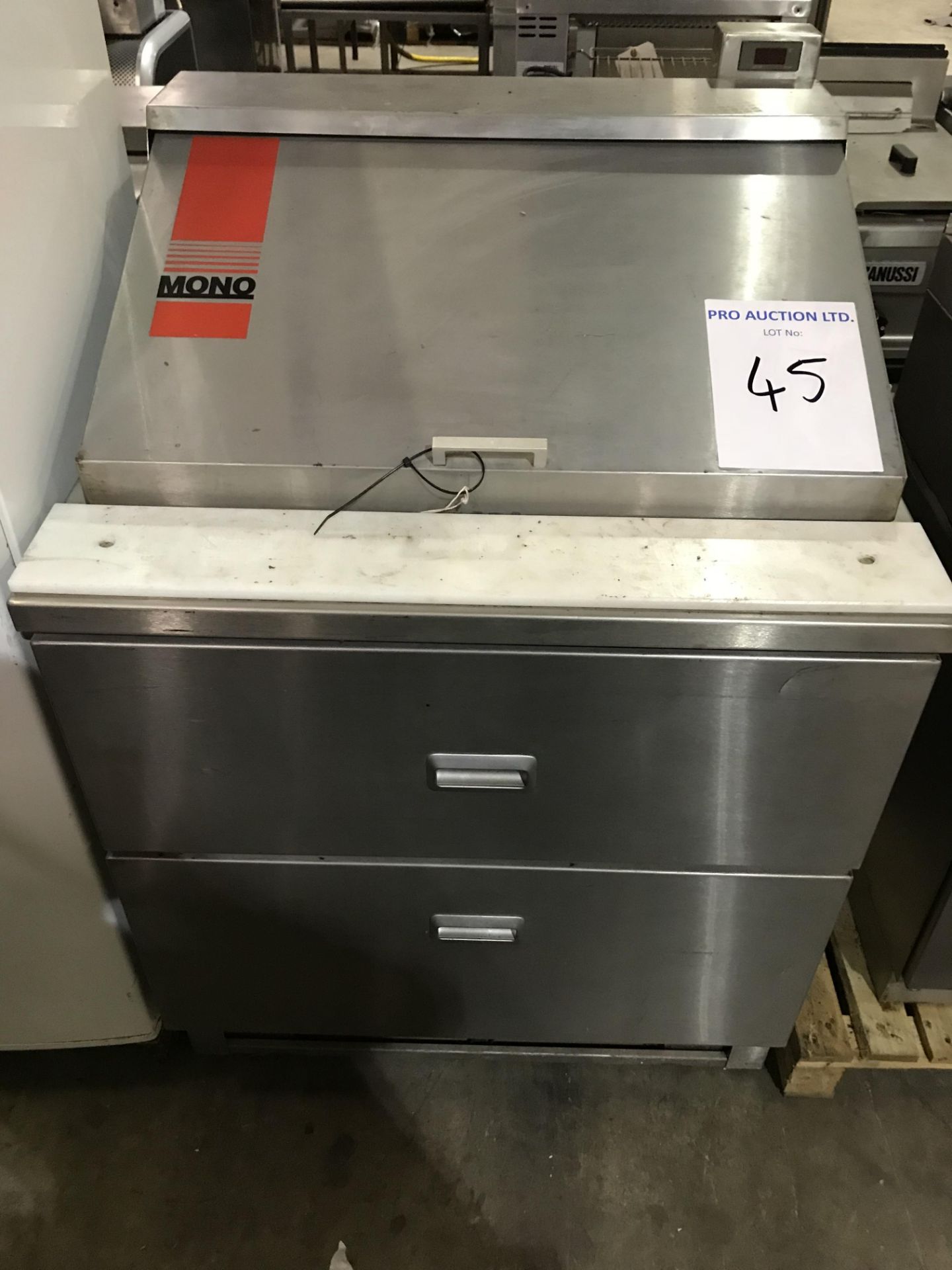 Mono two drawer prep unit refrigerated with two GN1/1 Baine Marie tops 820mm x 820mm x 1200mm