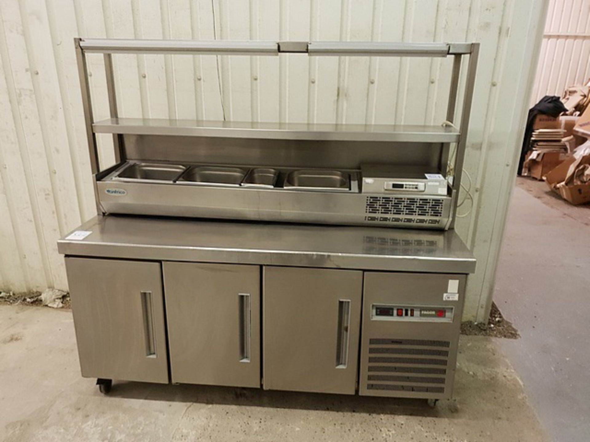 Fagor MFP-180C GN 3 door counter bench fridge 452 litre capacity temperature range -2°C ~ + 10°C