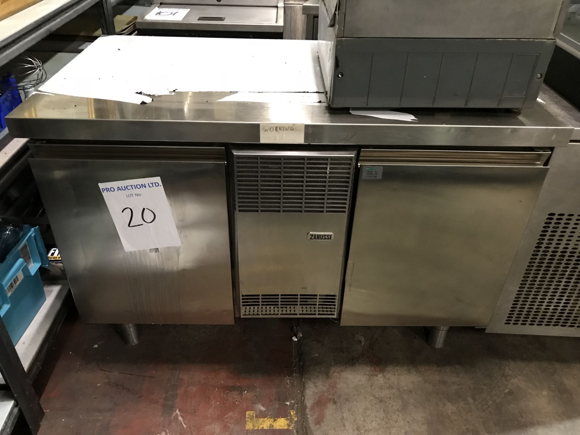 Zanussi Professional two door stainless steel bench counter capacity net volume 255 Ltr gross volume