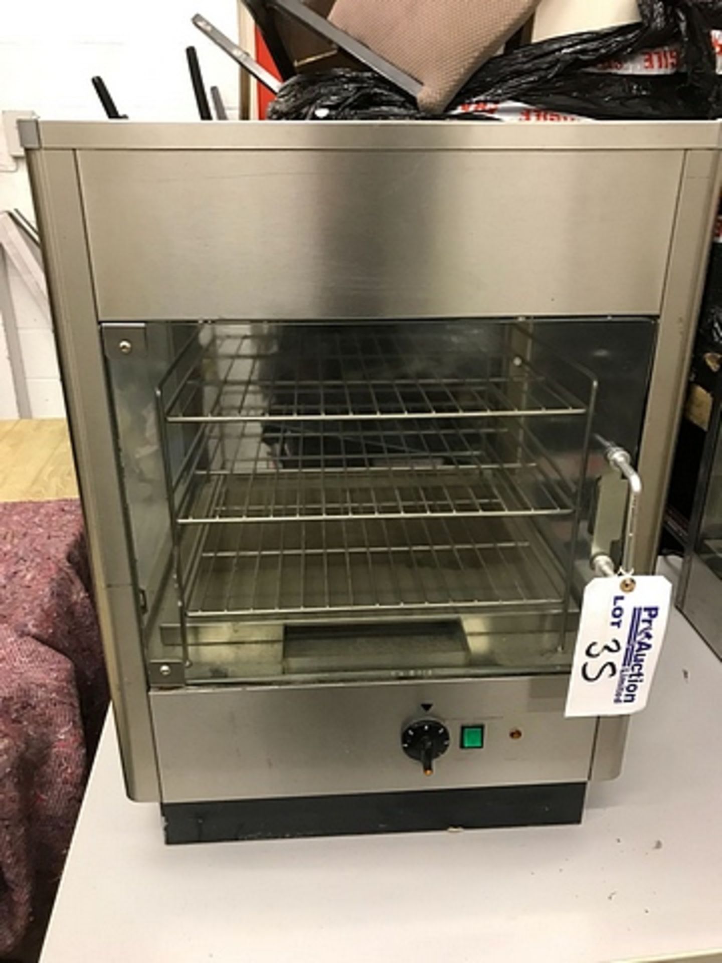 Lincat UMS50D upright heated merchandiser with static rack two door robust stainless steel - Image 2 of 2