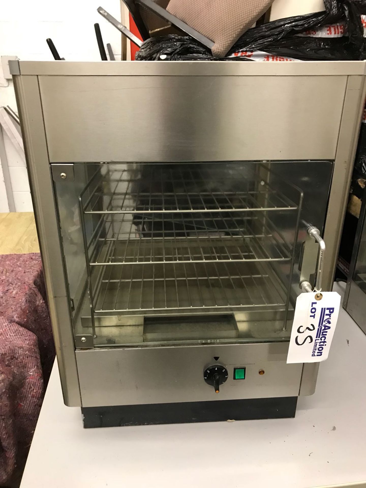 Lincat UMS50D upright heated merchandiser with static rack two door robust stainless steel