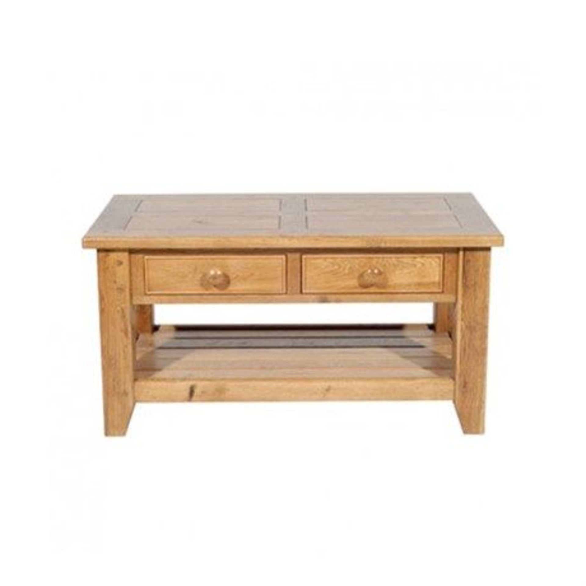 Wentworth Nibbed Oak Coffee Table A solid, durable coffee table with bags of character 90 x 50cm
