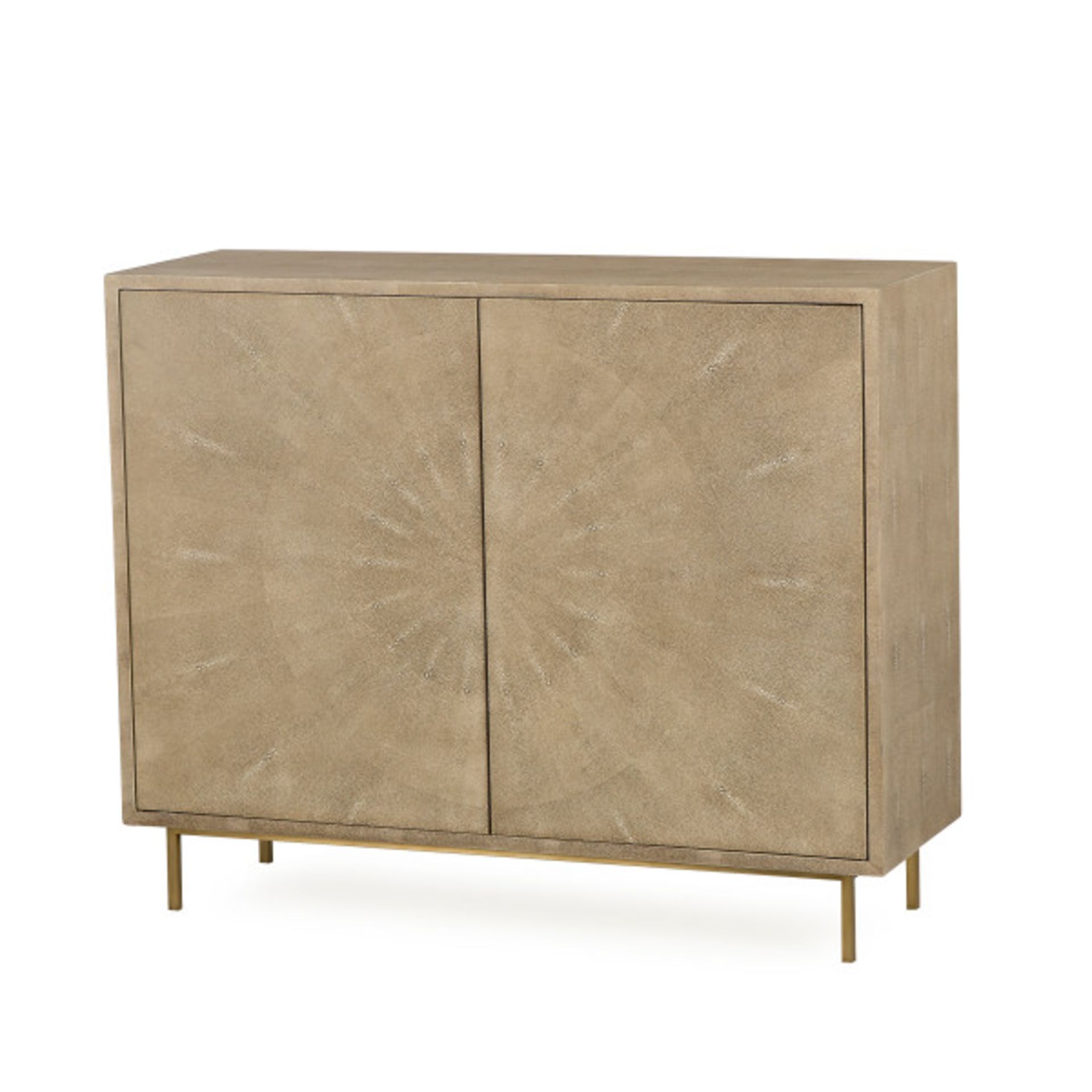 Crawford 2 Door Sideboard Console Narrow 2 Door Storage Console Wrapped In Cream Coloured Faux