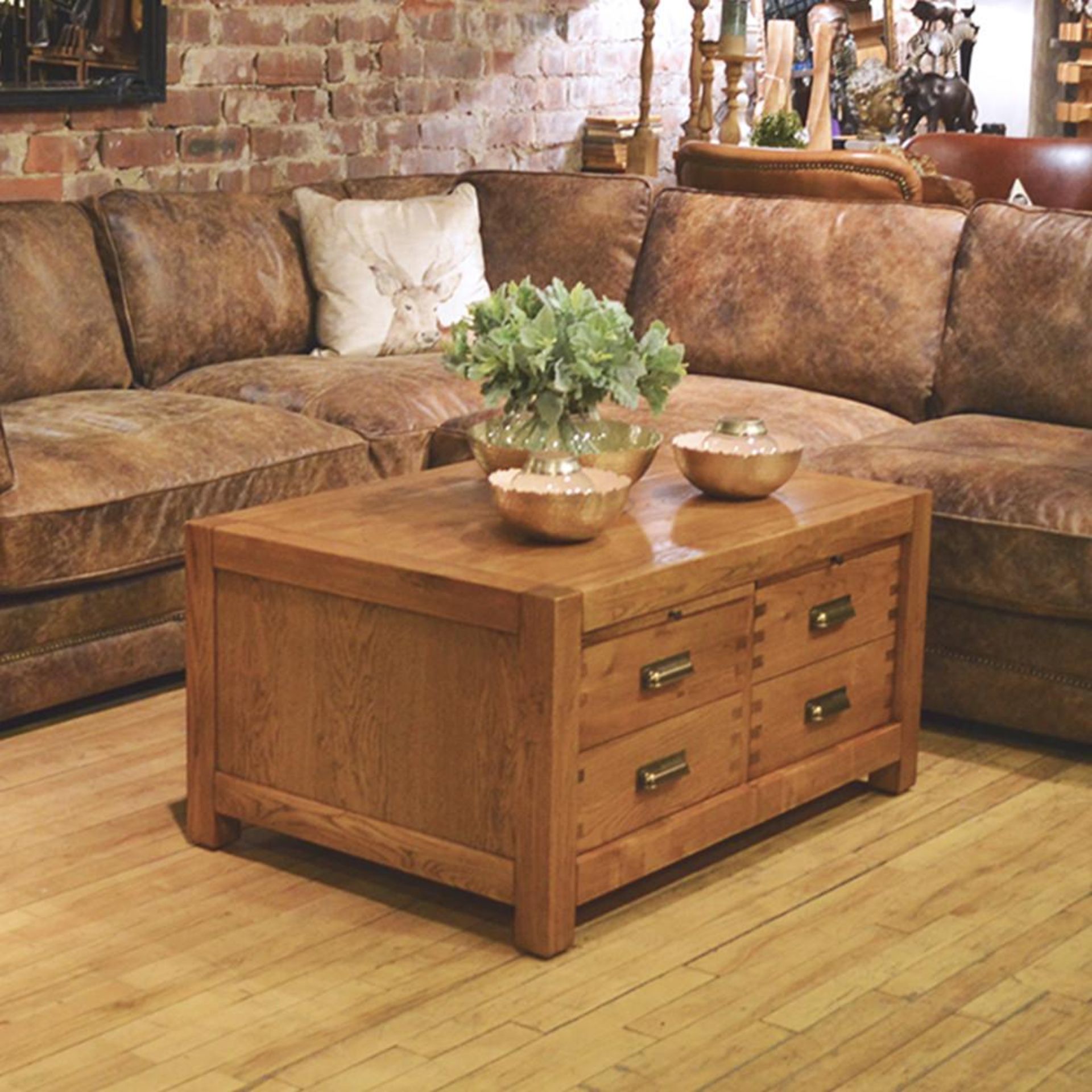 Montana 8 Drawer Coffee Table Nibbed Oak A more contemporary offering, Montana 8 Drawer Coffee Table