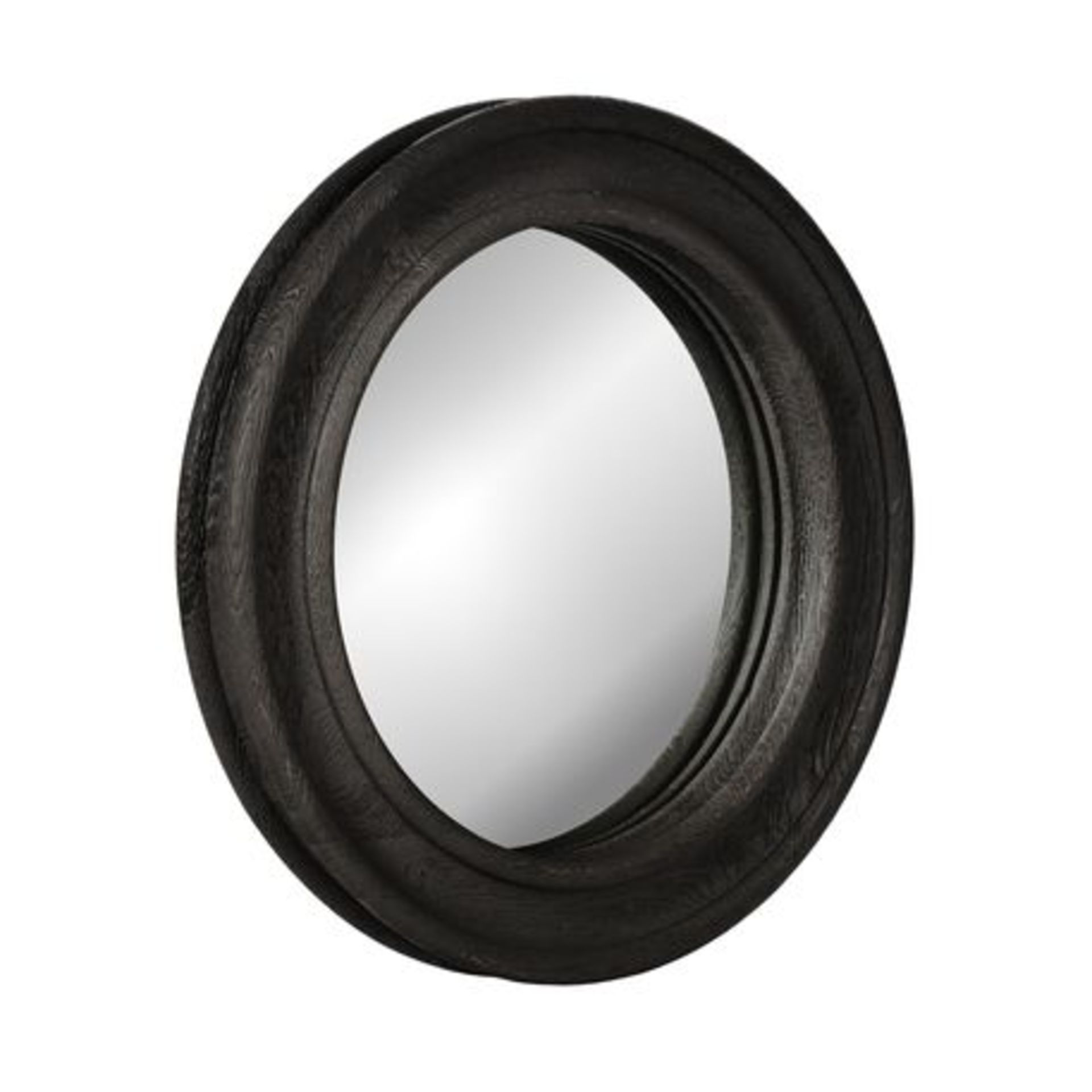Churchill Round Mirror 50cm Sandshore Black ( Location A7 -404)