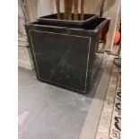 Square marble planter glossy black and brass inlay 45 x 45 x 45 RRP £220