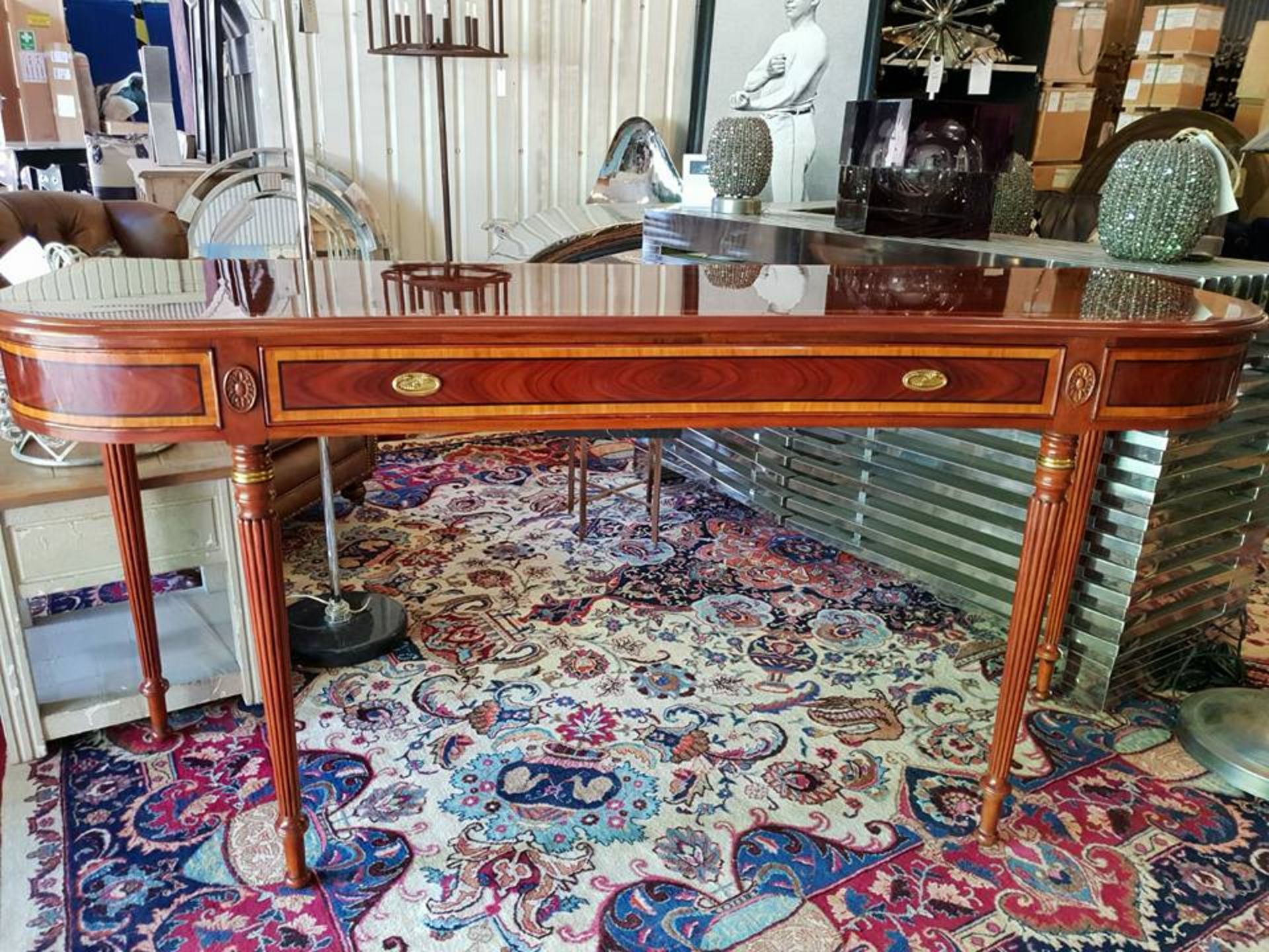 Jonathan Charles Fine Furniture Classic Regency Style Console Table Mahogany with central drawer