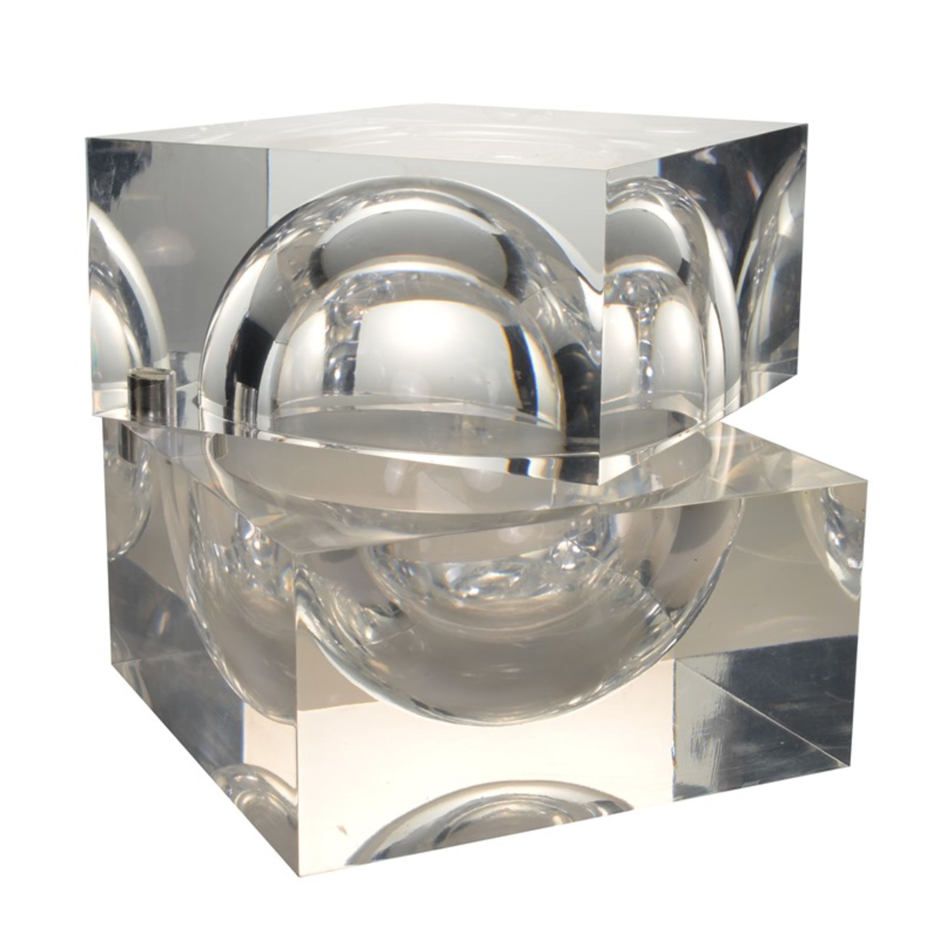 Age of  Elegance Cube With Sphere   30x30x30cm Clear 30 x 30 x 30cm RRP £1910 ( Location A7 -591)