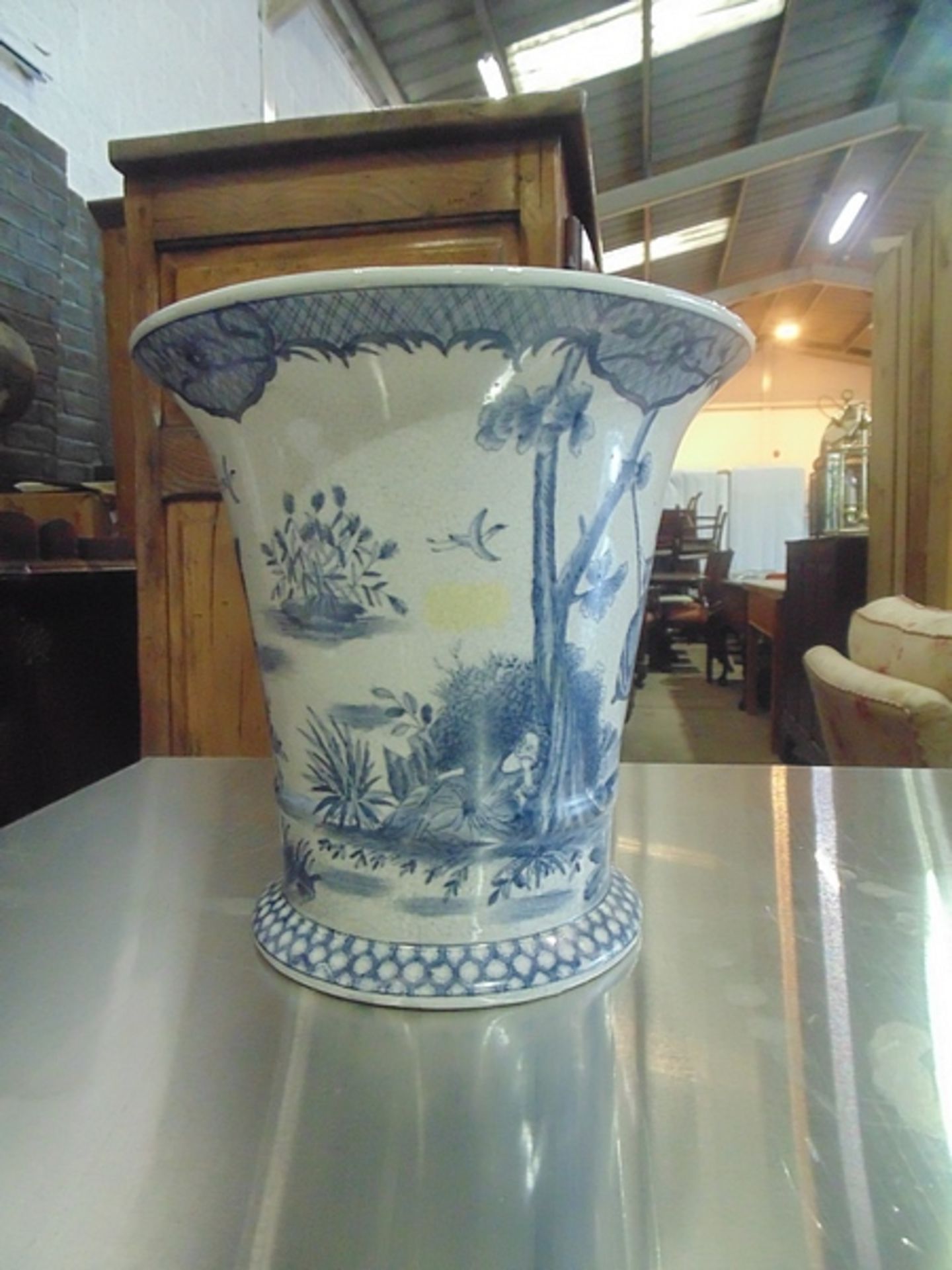 A Glazed Bowl Willow Pattern Depicting Birds Swings And Floral Motifs( Location ID 351)