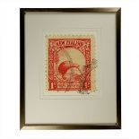 Coup & Co Art Postage Stamp New Zealand Kiwi - carton dimensions 51 x 61cm Coup & Co limited edition