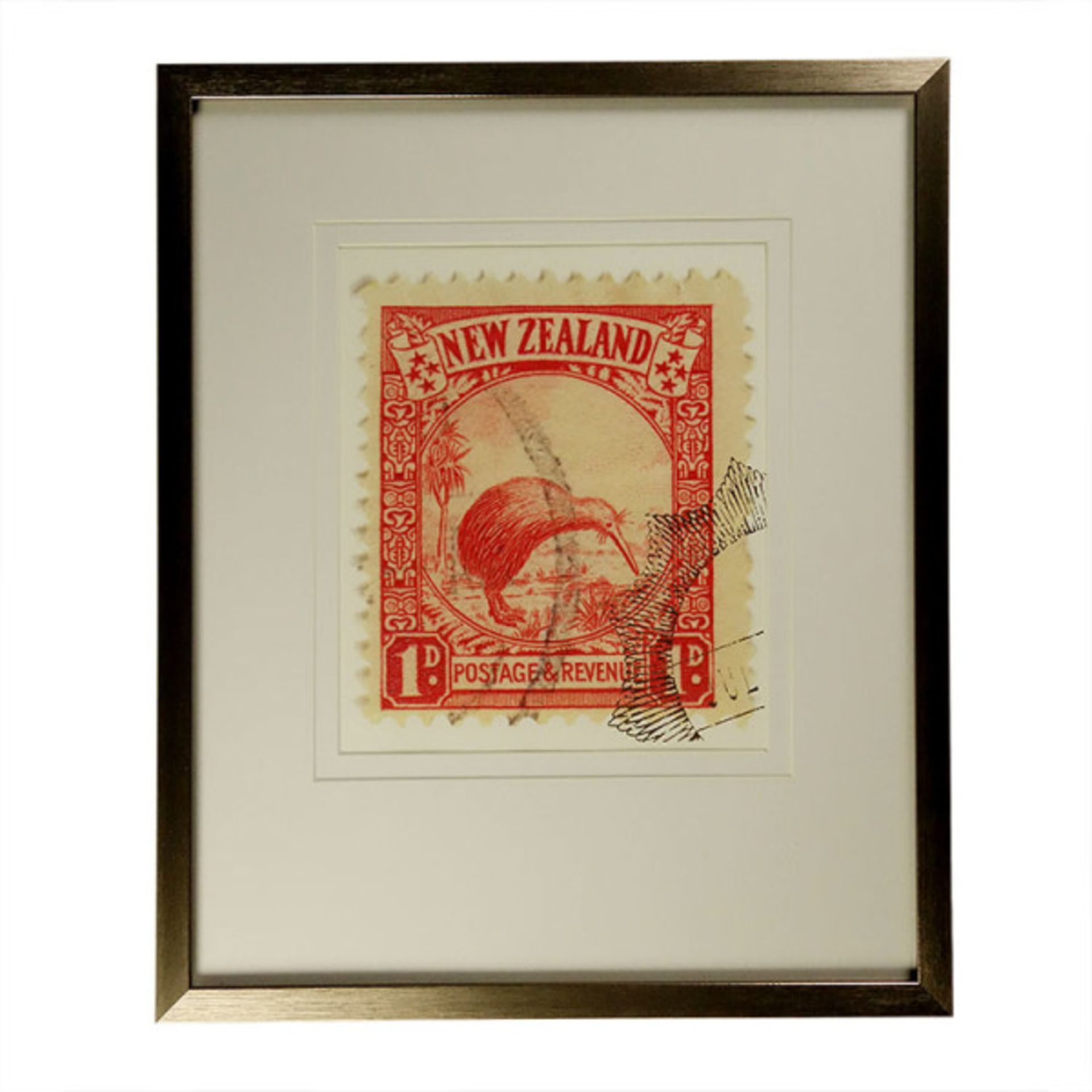 Coup & Co Art Postage Stamp New Zealand Kiwi - carton dimensions 51 x 61cm Coup & Co limited edition
