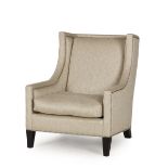 Andrew Martin Austin Chair Mario Buff Transitional Wing Chair With Trac Arm, Nail Head Trim And