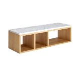 Bleu Nature Eyota Coffee Table F308 Natural oak veneer with Marble White Honed top 131 x 42.5 x 38