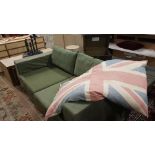 Thomas Bina Cube Sofa 1.8M Canvas Green Upholstered carton dimensions 116 x 193 x 71cm For