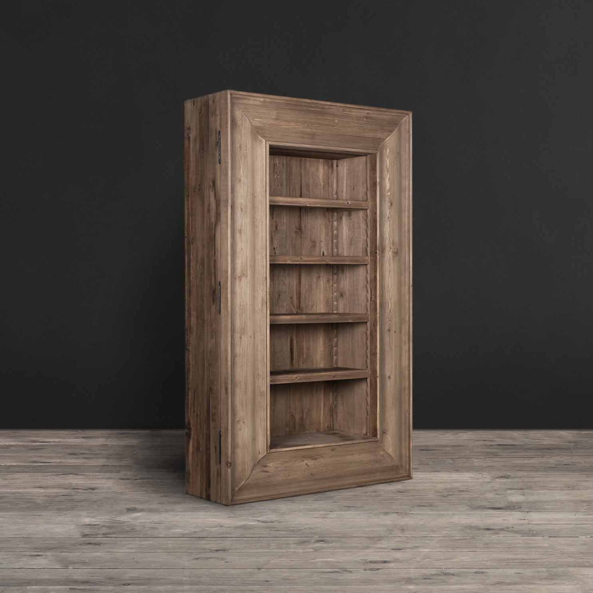 Ridge Bookcase The stoic Ridge bookcase is a more contemporary twist on a vintage material,