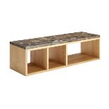 Bleu Nature Eyota Coffee Table F308 Natural oak veneer with Marble Brown Honed top 131 x 42.5 x 38